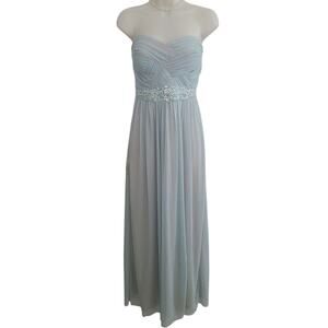 Elegant Formal Princess Dress Light Blue Gown Lined Glitter Accents Size 5